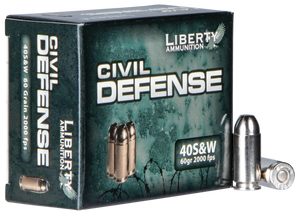 Liberty Ammunition LACD40012 Civil Defense 40S&W 60gr Lead Free Fragmenting Hollow Point 20 Per Box/50 Case Liberty Ammunition LACD40012 Civil Defense 40S&W 60gr Lead Free Fragmenting Hollow Point 20 Per Box/50 Case