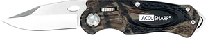 AccuSharp 704C Sport 3" Folding Plain Stainless Steel Blade/Camo Anodized Aluminum Handle Includes Belt Clip AccuSharp 704C Sport 3" Folding Plain Stainless Steel Blade/Camo Anodized Aluminum Handle Includes Belt Clip
