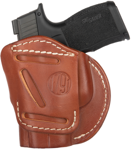 1791 Gunleather 4WH3CBRR 4-Way IWB/OWB Size 03 Classic Brown Leather Belt Clip Compatible w/Glock 26/Ruger LC9/S&W M&P Shield 2.0 9/40 Right Hand 1791 Gunleather 4WH3CBRR 4-Way IWB/OWB Size 03 Classic Brown Leather Belt Clip Compatible w/Glock 26/Ruger LC9/S&W M&P Shield 2.0 9/40 Right Hand