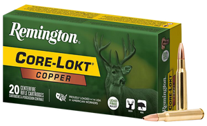 Remington Ammunition R27853 Core-Lokt Copper 30-06Springfield 150gr Copper Hollow Point 20 Per Box/10 Case Remington Ammunition R27853 Core-Lokt Copper 30-06Springfield 150gr Copper Hollow Point 20 Per Box/10 Case