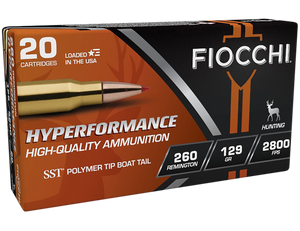Fiocchi 260HSA Hyperformance 260Rem 129gr Super Shock Tip 20 Per Box/10 Case Fiocchi 260HSA Hyperformance 260Rem 129gr Super Shock Tip 20 Per Box/10 Case