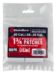 KleenBore P202 Super Shooter .30/ .28 - .35 Cal 1.75" 100% Cotton Flannel 75 Per Pack KleenBore P202 Super Shooter .30/ .28 - .35 Cal 1.75" 100% Cotton Flannel 75 Per Pack