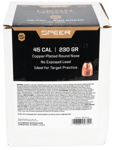 Speer 4714 Handgun 45Cal 230gr Round Nose 500 Per Box/3 Case Speer 4714 Handgun 45Cal 230gr Round Nose 500 Per Box/3 Case