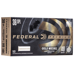 FED GOLD MEDAL 38SPL 148GR LEAD WC 50/20 FED GOLD MEDAL 38SPL 148GR LEAD WC 50/20