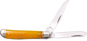 Cold Steel CSFLMTRPRY Trapper Mini 2.60"/2.70" Folding Clip/Spey Plain 3Cr13MoV SS Blade/Yellow w/Polished Bolsters Bone Handle Cold Steel CSFLMTRPRY Trapper Mini 2.60"/2.70" Folding Clip/Spey Plain 3Cr13MoV SS Blade/Yellow w/Polished Bolsters Bone Handle