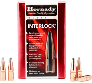 Hornady 3232 InterLock 8mm .323 150 gr Soft Point 100 Per Box/ 15 Case Hornady 3232 InterLock 8mm .323 150 gr Soft Point 100 Per Box/ 15 Case