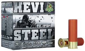 HEVI-Shot HS60003 HEVI-Steel 12Gauge 3" 1 1/4oz 3Shot 25 Per Box/10 Case HEVI-Shot HS60003 HEVI-Steel 12Gauge 3" 1 1/4oz 3Shot 25 Per Box/10 Case