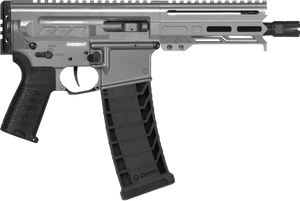 CMMG 94A6867TNG Dissent MK4 9mm Luger 33+1 6.50", Tungsten Gray Rec, Picatinny Brace Adapter, 5.50" M-LOK Handguard, Left Side Charging Handle, Zeroed Linear Comp, Zeroed Drop-In Single Stage Trigger CMMG 94A6867TNG Dissent MK4 9mm Luger 33+1 6.50", Tungsten Gray Rec, Picatinny Brace Adapter, 5.50" M-LOK Handguard, Left Side Charging Handle, Zeroed Linear Comp, Zeroed Drop-In Single Stage Trigger