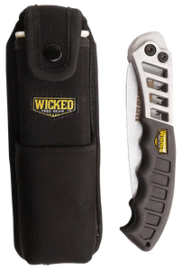 Wicked Tree Gear WTG003 Combo Pack Folding Saw 7" High Carbon Steel Blade/Black Overmolded Aluminum Handle Includes Scabbard Wicked Tree Gear WTG003 Combo Pack Folding Saw 7" High Carbon Steel Blade/Black Overmolded Aluminum Handle Includes Scabbard