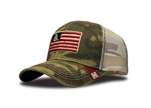 Hornady Gear 33300 Trucker Camo American Flag Patch Hornady Gear 33300 Trucker Camo American Flag Patch