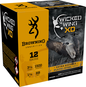 Browning Ammo B193411240 Wicked Wing XD 12Gauge 3.50" 1 1/2oz BBShot 25 Per Box/10 Case Browning Ammo B193411240 Wicked Wing XD 12Gauge 3.50" 1 1/2oz BBShot 25 Per Box/10 Case