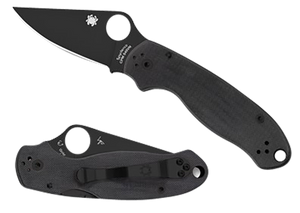 Spyderco C223GPBK Para 3 2.95" Folding Clip Point Plain Black DLC CPM S45VN SS Blade/Black G10 Handle Includes Pocket Clip Spyderco C223GPBK Para 3 2.95" Folding Clip Point Plain Black DLC CPM S45VN SS Blade/Black G10 Handle Includes Pocket Clip