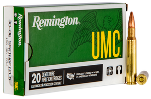 Remington Ammunition 23699 UMC 30-06Springfield 150gr Full Metal Jacket 20 Per Box/10 Case Remington Ammunition 23699 UMC 30-06Springfield 150gr Full Metal Jacket 20 Per Box/10 Case
