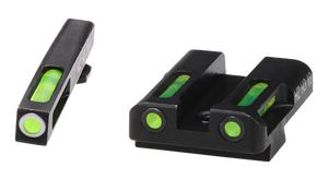 HiViz GLN329 LiteWave H3 Sight Set for Glock Green Tritium White Outline Front Sight-Green Fiber Optic Rear Sight HiViz GLN329 LiteWave H3 Sight Set for Glock Green Tritium White Outline Front Sight-Green Fiber Optic Rear Sight