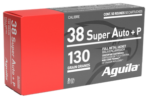 Aguila 1E382112 Target & Range Handgun 38Super +P 130gr Full Metal Jacket 50 Per Box/20 Case Aguila 1E382112 Target & Range Handgun 38Super +P 130gr Full Metal Jacket 50 Per Box/20 Case