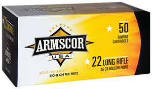 Armscor 22LR 36gr HP 50 Round Box Armscor 22LR 36gr HP 50 Round Box