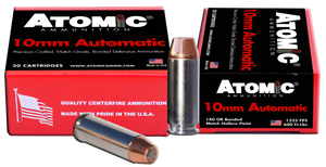 Atomic Ammunition 00457 Pistol Precision Craft 10mmAuto 180gr Bonded Match Hollow Point 20 Per Box/10 Case Atomic Ammunition 00457 Pistol Precision Craft 10mmAuto 180gr Bonded Match Hollow Point 20 Per Box/10 Case