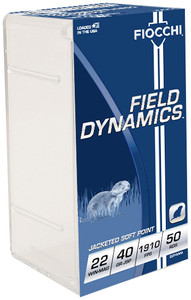 FIOCCHI FIELD DYNAMICS 22MAG 40GR JSP 50 ROUND BOX FIOCCHI FIELD DYNAMICS 22MAG 40GR JSP 50 ROUND BOX