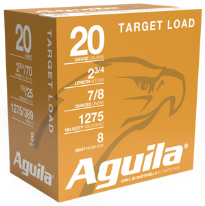 Aguila 1CHB2038 Target Load Competition 20Gauge 2.75" 7/8oz 8Shot 25 Per Box/10 Case Aguila 1CHB2038 Target Load Competition 20Gauge 2.75" 7/8oz 8Shot 25 Per Box/10 Case