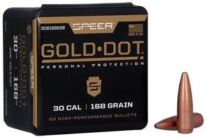 Speer 308168GD Gold Dot 30Cal 168gr Soft Point 50 Per Box/20 Case Speer 308168GD Gold Dot 30Cal 168gr Soft Point 50 Per Box/20 Case