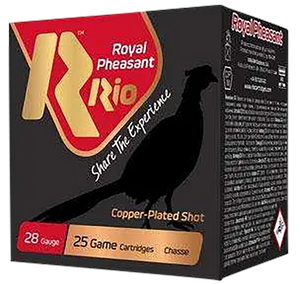 Rio Ammunition Royal Pheasant 28 Gauge 2 3/4" Copper Plated Lead 5 Shot 25 Round Box Rio Ammunition Royal Pheasant 28 Gauge 2 3/4" Copper Plated Lead 5 Shot 25 Round Box