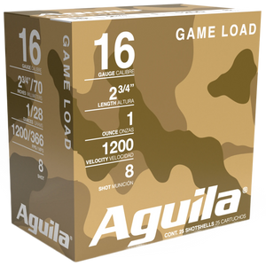 Aguila 1CHB1618 Birdshot Standard Velocity 16Gauge 2.75" 1oz 8Shot 25 Per Box/10 Case Aguila 1CHB1618 Birdshot Standard Velocity 16Gauge 2.75" 1oz 8Shot 25 Per Box/10 Case