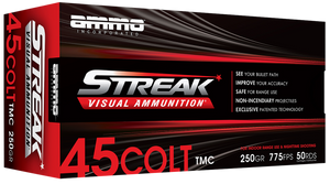Ammo Inc 45C250TMCSTRKRED50 Streak Visual (RED) 45Colt 250gr Total Metal Case 50 Per Box/20 Case Ammo Inc 45C250TMCSTRKRED50 Streak Visual (RED) 45Colt 250gr Total Metal Case 50 Per Box/20 Case