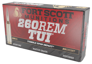 Fort Scott Munitions 260130SCV2 Tumble Upon Impact (TUI) 260Rem 130gr Solid Copper Spun 20 Per Box/25 Case Fort Scott Munitions 260130SCV2 Tumble Upon Impact (TUI) 260Rem 130gr Solid Copper Spun 20 Per Box/25 Case