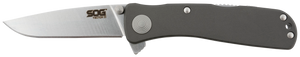 S.O.G SOGTWI8CP Twitch II 2.65" Folding Drop Point Plain Satin AUS-8A SS Blade Gray Anodized Aluminum Handle Includes Belt Clip S.O.G SOGTWI8CP Twitch II 2.65" Folding Drop Point Plain Satin AUS-8A SS Blade Gray Anodized Aluminum Handle Includes Belt Clip