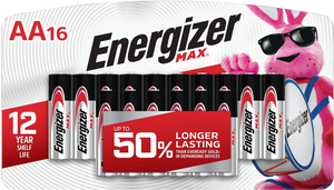 Energizer E91LP16 AA Max Silver 1.5V Alkaline, Qty (16) Single Pack Energizer E91LP16 AA Max Silver 1.5V Alkaline, Qty (16) Single Pack