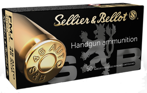 Sellier & Bellot SB45A Handgun 45ACP 230gr Full Metal Jacket 50 Per Box/20 Case Sellier & Bellot SB45A Handgun 45ACP 230gr Full Metal Jacket 50 Per Box/20 Case