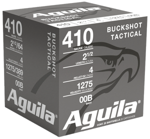 Aguila 1C4100BA Buckshot High Velocity 410Gauge 2.50" 1/2oz 00Buck Shot 25 Per Box/20 Case Aguila 1C4100BA Buckshot High Velocity 410Gauge 2.50" 1/2oz 00Buck Shot 25 Per Box/20 Case