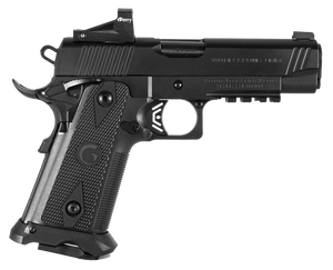 Girsan 395030 Witness2311 9mm Luger 17+1 4.25" Black Steel Barrel, Black Serrated Steel Slide, Black Polymer Frame w/Beavertail & Picatinny Rail, Black Checkered Polymer Grip, Ambidextrous Girsan 395030 Witness2311 9mm Luger 17+1 4.25" Black Steel Barrel, Black Serrated Steel Slide, Black Polymer Frame w/Beavertail & Picatinny Rail, Black Checkered Polymer Grip, Ambidextrous
