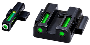 HiViz MPSN321 LiteWave H3 Sight Set for S&W Shield Green Tritium White Outline Front Sight-Green Fiber Optic Rear Sight HiViz MPSN321 LiteWave H3 Sight Set for S&W Shield Green Tritium White Outline Front Sight-Green Fiber Optic Rear Sight