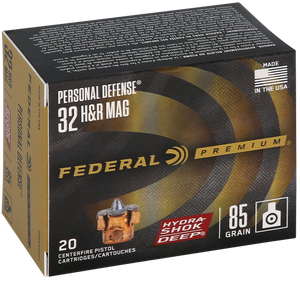 Federal P32HRHSD1 Hydra-Shok Deep 32H&RMag 85gr Jacketed Hollow Point 20 Per Box/10 Case Federal P32HRHSD1 Hydra-Shok Deep 32H&RMag 85gr Jacketed Hollow Point 20 Per Box/10 Case