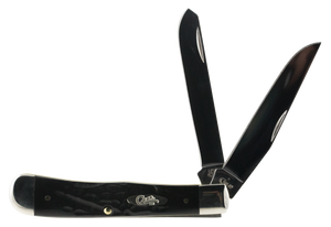 Case 18221 Trapper 3.25"/3.27" Folding Clip Point/Spey Plain Mirror Polished Tru-Sharp SS Blade Rough Black Jigged Synthetic Handle Case 18221 Trapper 3.25"/3.27" Folding Clip Point/Spey Plain Mirror Polished Tru-Sharp SS Blade Rough Black Jigged Synthetic Handle