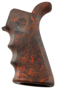 Hogue 15421 OverMolded Beavertail made of Rubber with Red Lava Finish, Cobblestone Texture & Finger Grooves for AR-15, M16 Hogue 15421 OverMolded Beavertail made of Rubber with Red Lava Finish, Cobblestone Texture & Finger Grooves for AR-15, M16