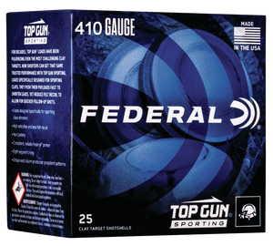 Federal TGS4121475 Top Gun 410Gauge 2.50" 1/2oz 7.5Shot 25 Per Box/10 Case Federal TGS4121475 Top Gun 410Gauge 2.50" 1/2oz 7.5Shot 25 Per Box/10 Case
