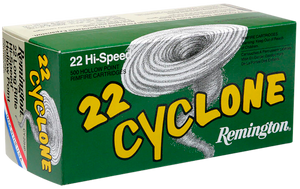 Remington Ammunition 21222 Cyclone Rimfire 22LR 36gr Hollow Point 50 Per Box/100 Case Remington Ammunition 21222 Cyclone Rimfire 22LR 36gr Hollow Point 50 Per Box/100 Case