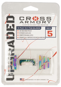Cross Armory CRG5OKRB 3 Piece Upgrade Kit Glock Gen5 Rainbow Aluminum Cross Armory CRG5OKRB 3 Piece Upgrade Kit Glock Gen5 Rainbow Aluminum
