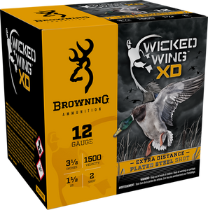 Browning Ammo B193411242 Wicked Wing XD 12Gauge 3.50" 1 1/2oz 2Shot 25 Per Box/10 Case Browning Ammo B193411242 Wicked Wing XD 12Gauge 3.50" 1 1/2oz 2Shot 25 Per Box/10 Case