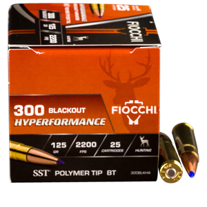 Fiocchi 300BLKHA Hyperformance 300Blackout 125gr Super Shock Tip 25 Per Box/20 Case Fiocchi 300BLKHA Hyperformance 300Blackout 125gr Super Shock Tip 25 Per Box/20 Case
