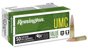 Remington Ammunition 26855 UMC 300Blackout 150gr Full Metal Jacket 50 Per Box/8 Case Remington Ammunition 26855 UMC 300Blackout 150gr Full Metal Jacket 50 Per Box/8 Case