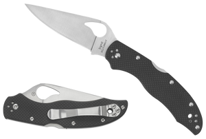 Spyderco BY01GPS2 Harrier 2 3.39" Folding Drop Point Part Serrated Stonewashed 8Cr13MoV SS Blade, Black Textured G10 Handle, Includes Pocket Clip Spyderco BY01GPS2 Harrier 2 3.39" Folding Drop Point Part Serrated Stonewashed 8Cr13MoV SS Blade, Black Textured G10 Handle, Includes Pocket Clip