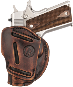 1791 Gunleather 3WH1VTGA 3-Way IWB/OWB Size 01 Vintage Leather Belt Loop Fits 1911 3-4" Ambidextrous Hand 1791 Gunleather 3WH1VTGA 3-Way IWB/OWB Size 01 Vintage Leather Belt Loop Fits 1911 3-4" Ambidextrous Hand