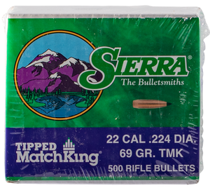 Sierra 7169C Tipped MatchKing 22Cal 69gr Tipped MatchKing 500/Box Sierra 7169C Tipped MatchKing 22Cal 69gr Tipped MatchKing 500/Box