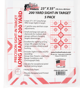 Pro-Shot RSI200YT5PK SplatterShot Sight-In Diamond Hanging Heavy Paper 200 yds 23" x 35" White/Red 5 Pack Pro-Shot RSI200YT5PK SplatterShot Sight-In Diamond Hanging Heavy Paper 200 yds 23" x 35" White/Red 5 Pack