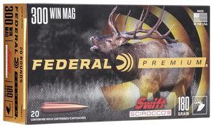 Federal P300WSS1 Premium 300WinMag 180gr Swift Scirocco II 20 Per Box/10 Case Federal P300WSS1 Premium 300WinMag 180gr Swift Scirocco II 20 Per Box/10 Case