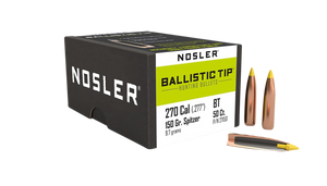 Nosler 27150 Ballistic Tip 270Caliber 150gr Spitzer 50/Box Nosler 27150 Ballistic Tip 270Caliber 150gr Spitzer 50/Box