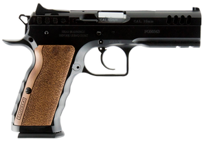 Tanfoglio IFG TFSTOCKI40SF Defiant Stock I 40 S&W Caliber with 4.50" Barrel, 12+1 Capacity, Overall Black Finish Steel, Picatinny Rail/Beavertail Short Frame, Serrated Slide & Wood Grip Tanfoglio IFG TFSTOCKI40SF Defiant Stock I 40 S&W Caliber with 4.50" Barrel, 12+1 Capacity, Overall Black Finish Steel, Picatinny Rail/Beavertail Short Frame, Serrated Slide & Wood Grip